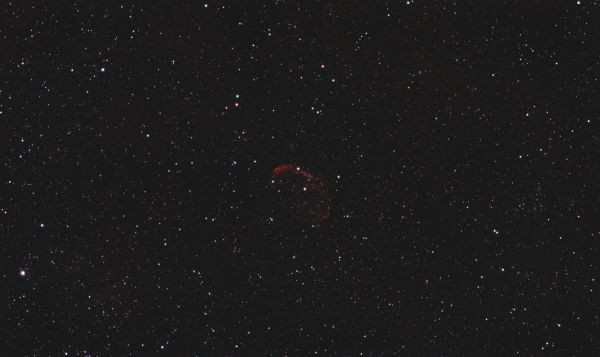 NGC 6888, the Crescent Nebula, captured from a city window. - Astrophotography