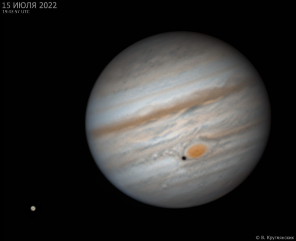 Юпитер и Европа  - астрофотография
