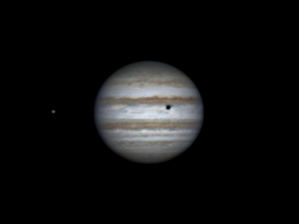 Io, Jupiter and shadow of Callisto (26 feb 2015, 21:16) - астрофотография