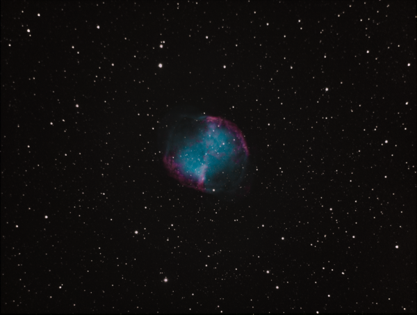 M27 Dumbbell Nebula. (Narrow Bands to CMYK) - астрофотография