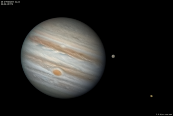 Jupiter, Ganymede, and Io. - Astrophotography