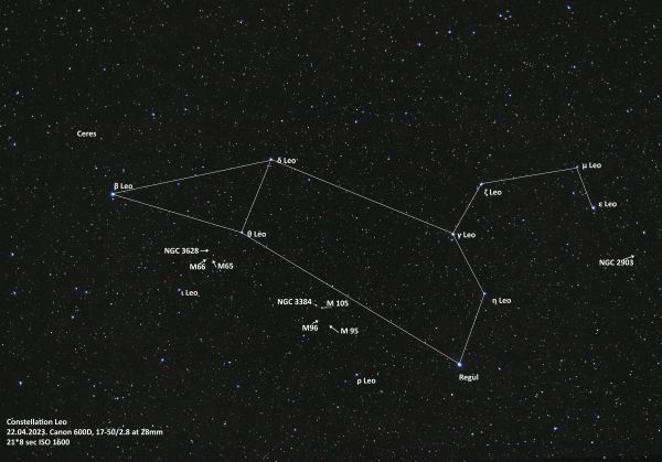 Leo - annotated - астрофотография
