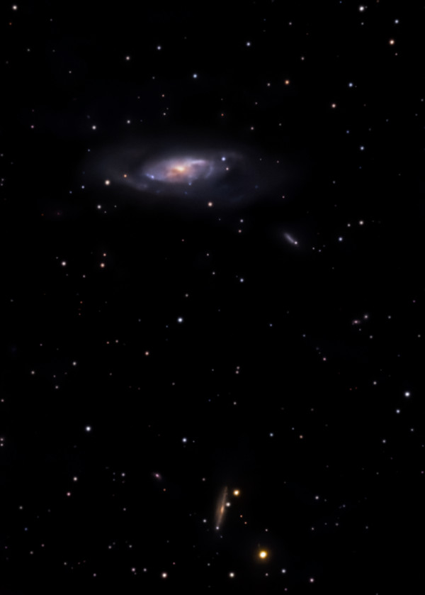 Galaxy M 106 and neighboring galaxies NGC 4217 and NGC 4248. - Astrophotography