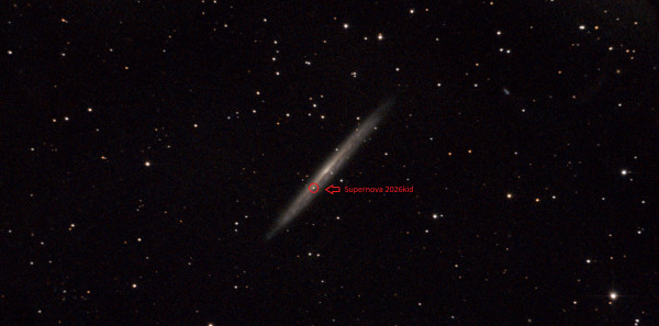 NGC 5907 + supernova 2026kid - Astrophotography