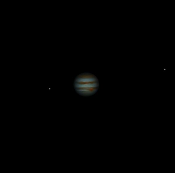 Планета Юпитер и спутники - Ио и Ганимед - астрофотография