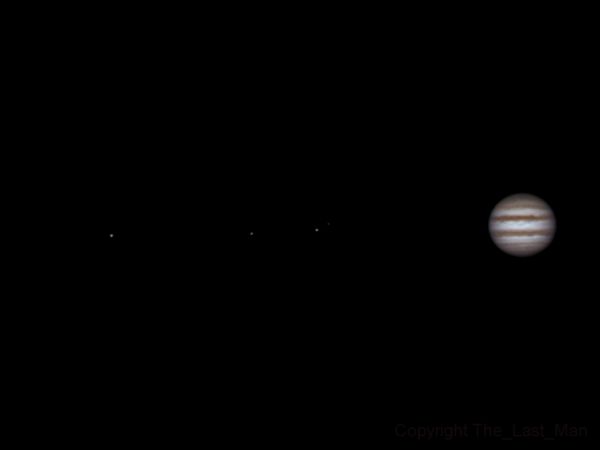 Ganymede, Europa, Io, Callisto and Jupiter, 23 january 2015, 22:19 - астрофотография