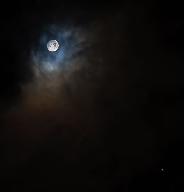 Сближение Луны и Юпитера 26 ноября 2023 года - астрофотография