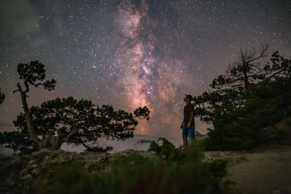 Milky Way & astronomer - астрофотография