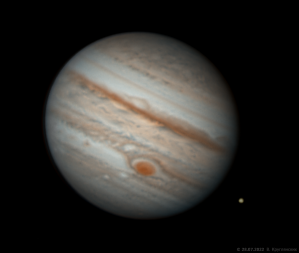 Юпитер и Ио.  28. 07. 2022 - астрофотография
