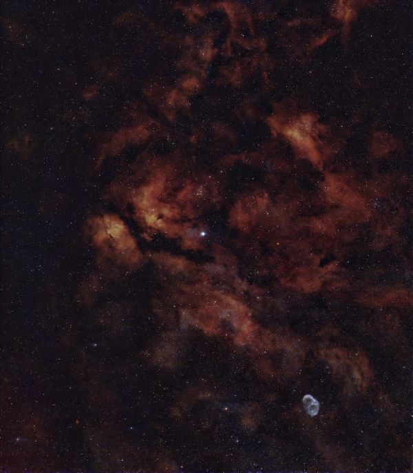 Окрестности звезды Садр . NGC6910 NGC6888 - астрофотография
