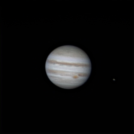 Юпитер и его спутник Ио - астрофотография