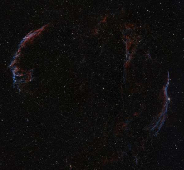 NGC 6992 & 6960 - East & West Veil Nebula or Cygnus Loop (SHO) - Astrophotography