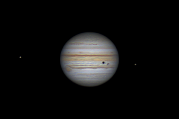 Юпитер и его спутники: Ио, Ганимед, Европа - астрофотография