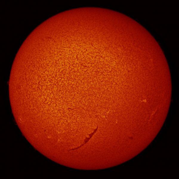 Sun in h-alpha 10 aug 2013 14:02 - астрофотография
