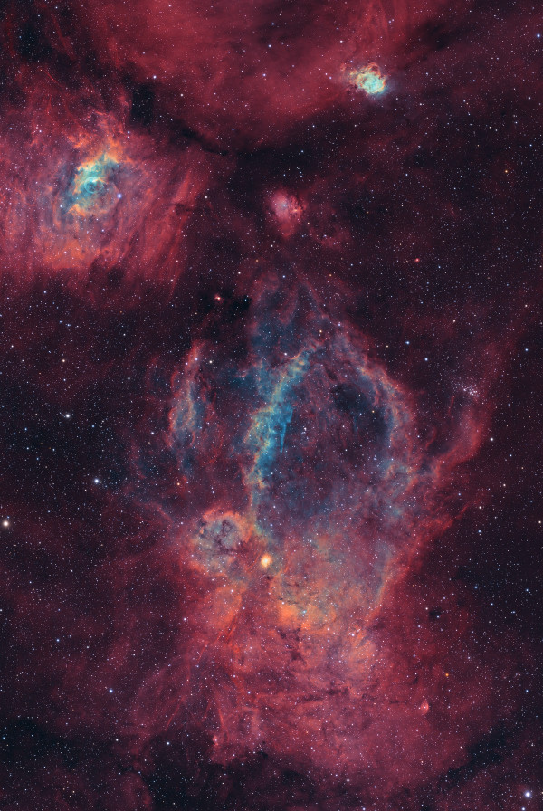 Treasures of Cassiopeia: The Claw, the Bubble, and the Scribble - Astrophotography