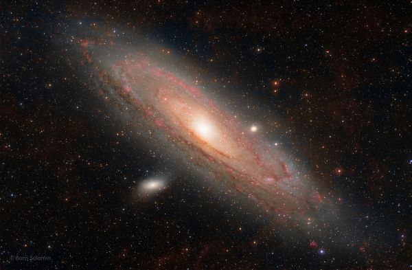 Andromeda Nebula with hydrogen - Astrophotography