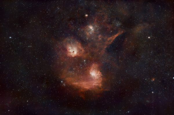 IC405 Пылающая звезда, IC410 Головастики - астрофотография