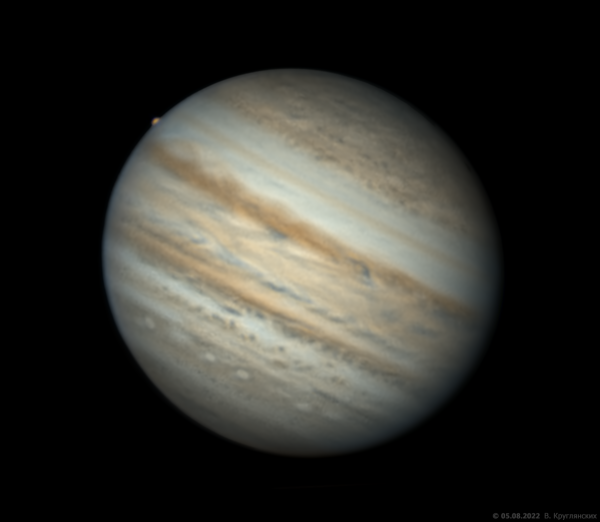 Юпитер и Ио  5 августа 2022 - астрофотография