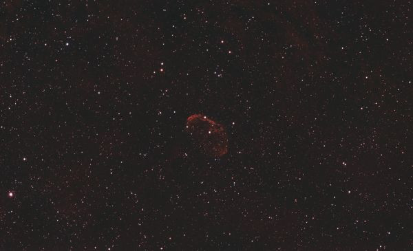 NGC 6888, the Crescent Nebula, captured from a city window. - Astrophotography