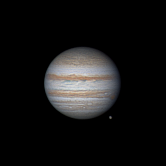 Юпитер и Ганимед (4:36) - астрофотография