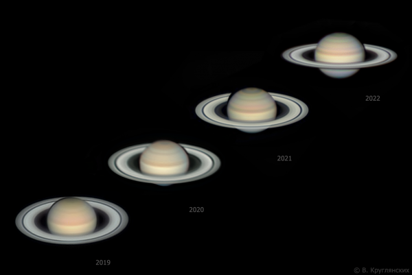 Сатурн с 2019 по 2022 - астрофотография