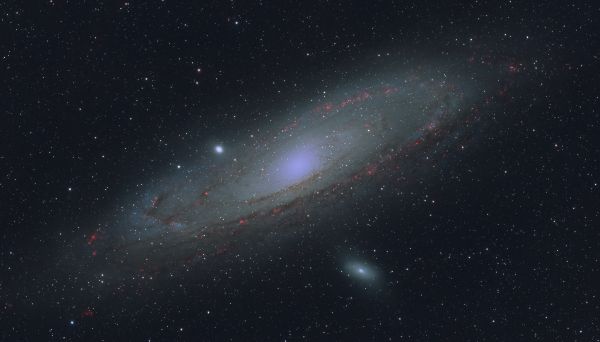 M31 (highlighting regions with Ha, processing with subtraction (Ha - R)) - Astrophotography