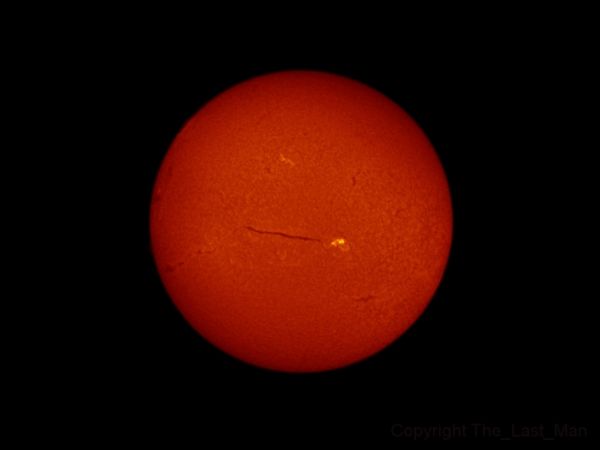 Sun h-alpha, 8 feb 2015, 13:40 - астрофотография