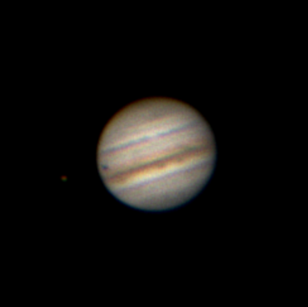 Юпитер и тень Ио - астрофотография