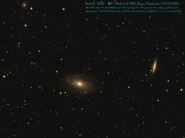 M81 (Bode's) and M82 (Cigar) Galaxies - Astrophotography