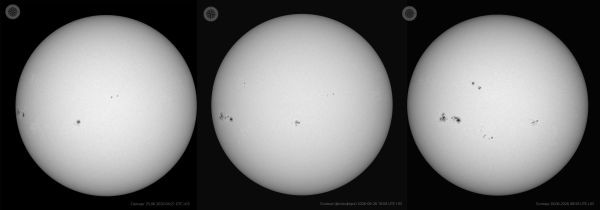 The Sun - changes in the photosphere from 04:21Z June 25 to 03:58Z June 28, 2026. - Astrophotography