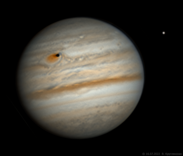 Юпитер и Европа 16 июля 2022 - астрофотография