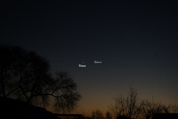Сближение Венеры и Сатурна 12 декабря 2019 года.  - астрофотография