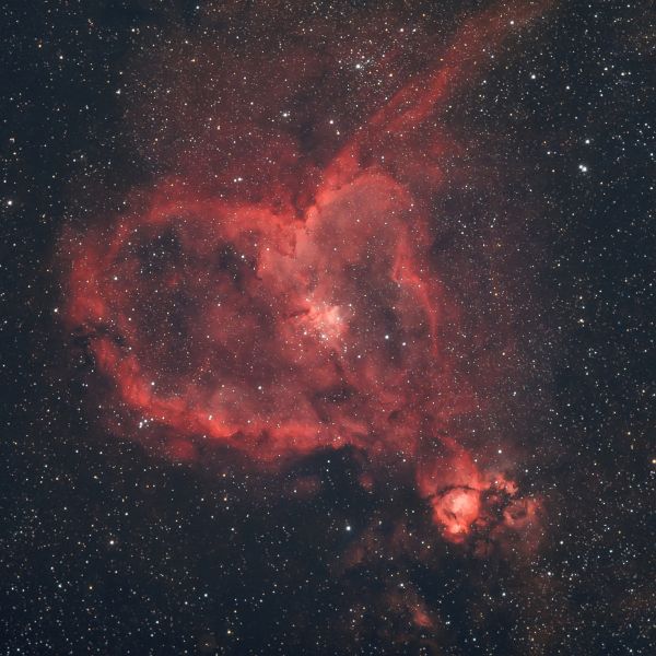 Туманность «Сердце» (IC 1805) и «Рыбья голова» (IC 1795) - астрофотография