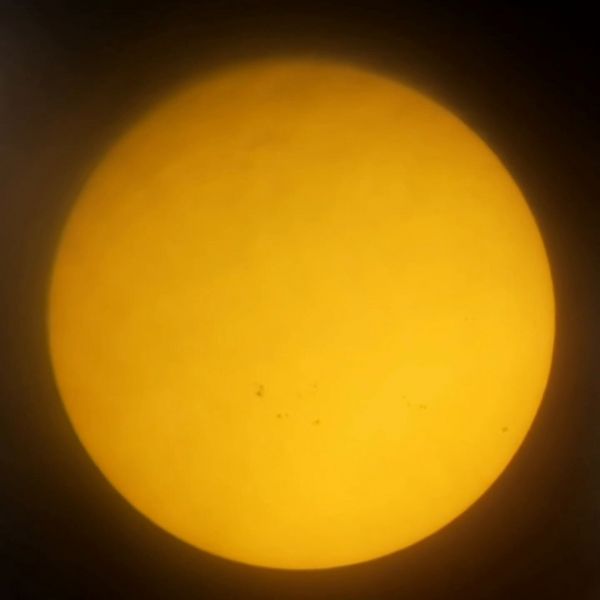 Транзит МКС по диску Солнца - астрофотография