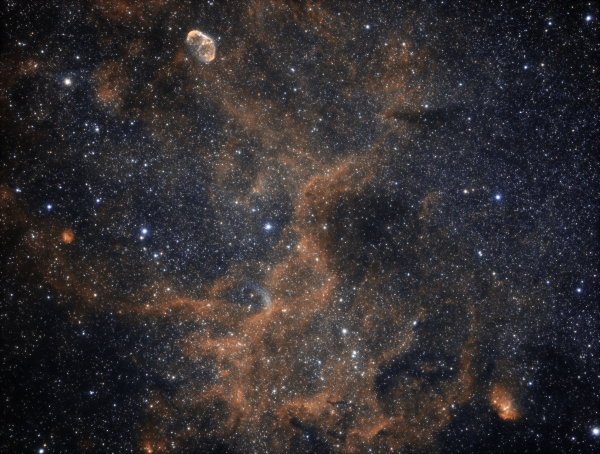 NGC6888,NGC6881,SH2-101, B145, WR 134  в Лебеде Биколор - астрофотография