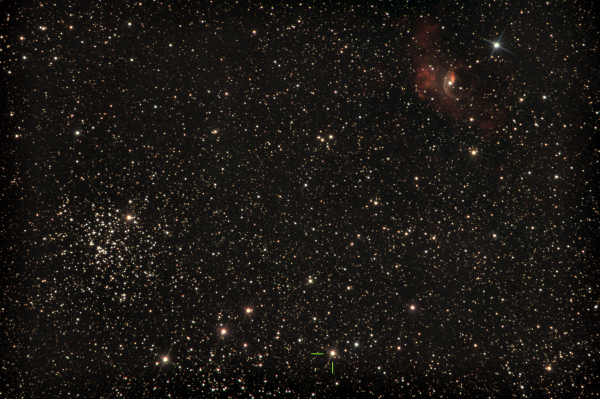 Новая звезда в Кассиопее: N Cas 2021 & M52 & NGC 7635 - туманность Пузырь. - астрофотография