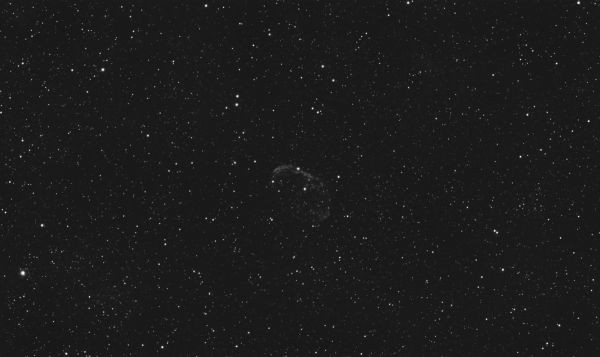 NGC 6888, the Crescent Nebula, captured from a city window. - Astrophotography