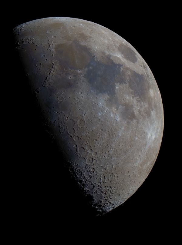 Цветная панорама Луны в прямом фокусе 18.06.21 - астрофотография