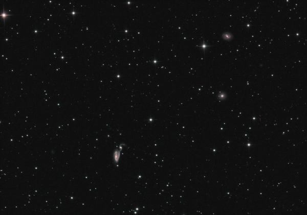 NGC 5395 Heron galaxy in CVn LRGB - астрофотография