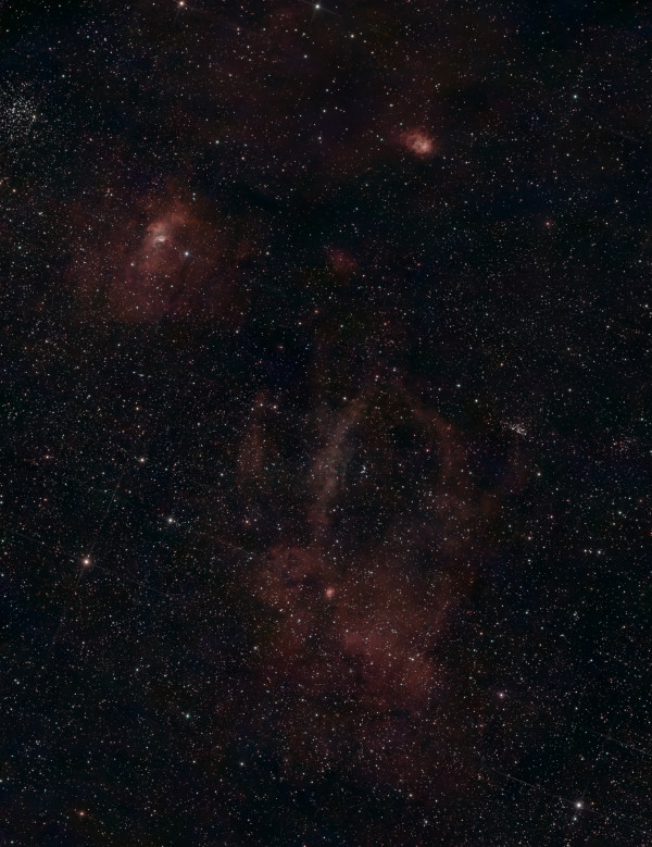 SH2-157 - Lobster Claw Nebula (and Bubble Nebula) - Astrophotography