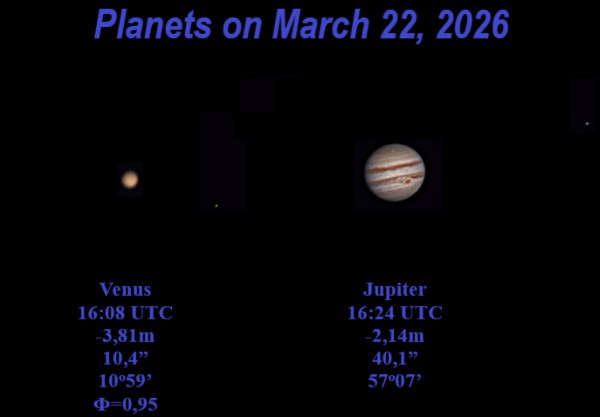 Venus and Jupiter on March 22, 2026 - Astrophotography
