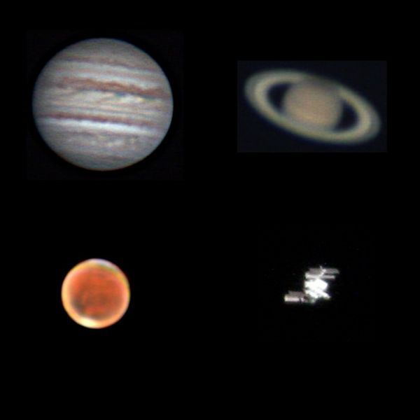 Юпитер, Сатурн, Марс, МКС - астрофотография