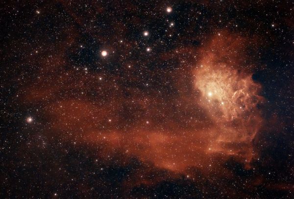IC405 Nebulosa Stella Fiammeggiante (Flaming Star Nebula) - астрофотография