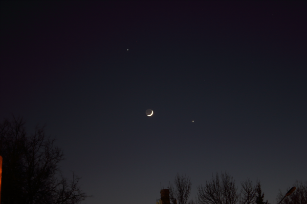 Юпитер, Венера, Луна - астрофотография