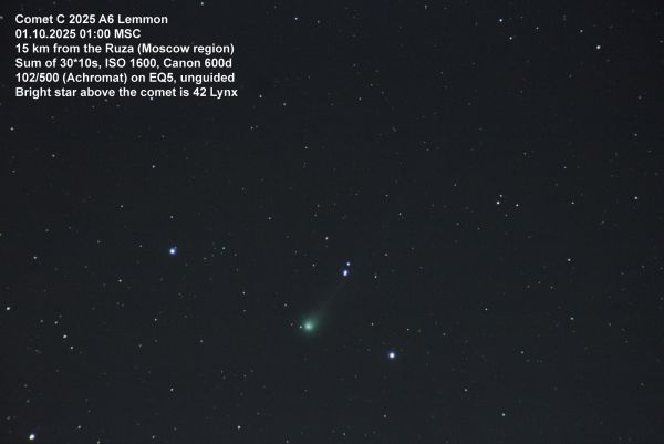 Comet C2025 A6 (Lemmon) - Astrophotography