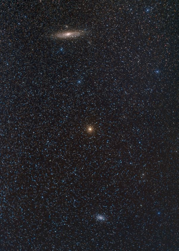 The Andromeda Galaxy, Mirach and Triangle Galaxy - астрофотография
