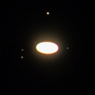 Saturn with satellites (20 june 2015, 23:32) - астрофотография