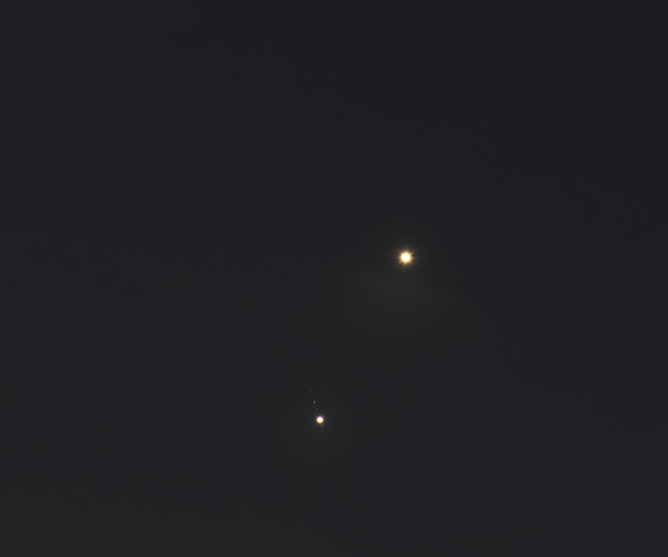 Венера и Юпитер на одном кадре ( 02.03.2023г.) - астрофотография