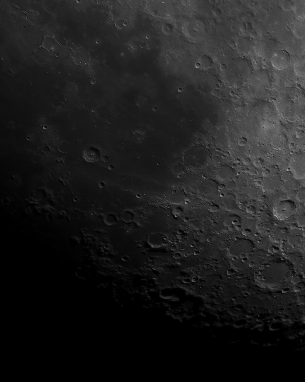 Часть панорамы Луны (Кратеры: Тихо, Питат, Клавий, Гесиод, Буллиальд. Море Облаков) - астрофотография