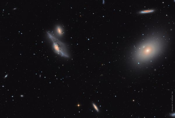 Region of M86, NGC4402, NGC4438 (Eyes) and NGC4435 in LRGB color. - Astrophotography
